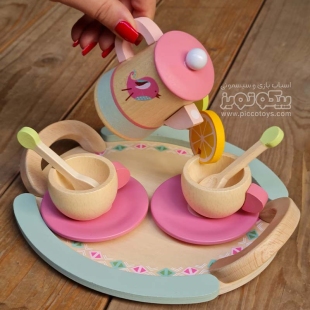 ست چای خوری اسباب بازی چوبی پیکاردو کد BZ-44-G