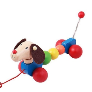 اسباب بازی چوبی سگ چرخ دار فنری کد P/BZ-29-F/A