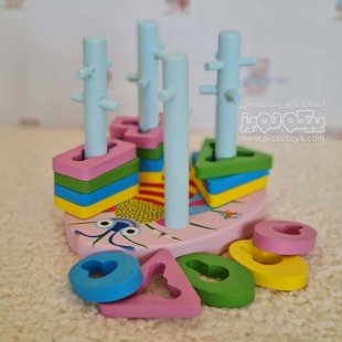 اسباب بازی چوبی مونته سوری اوپس طرح زنبور صورتی کد P/1400820/A