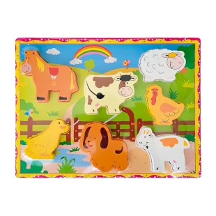 پازل چوبی جاگذاری حیوانات مزرعه کد P/3588/C