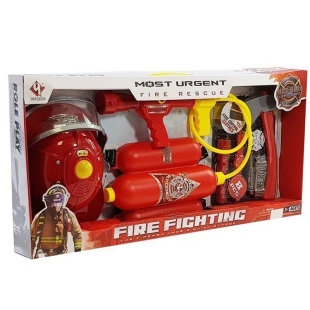 ست اسباب بازی لوازم آتش نشانی همراه آبپاش و کلاه مدل F013