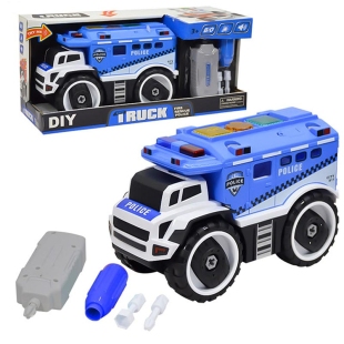 اسباب بازی کامیون پلیس موزیکال با پیچ گوشتی و مهره کد 862A3