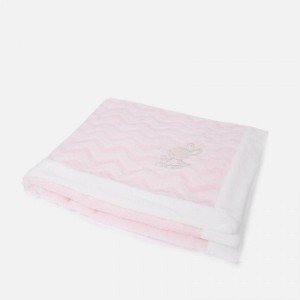 پتو طرح مواج خرگوش رنگ صورتی کد 9287