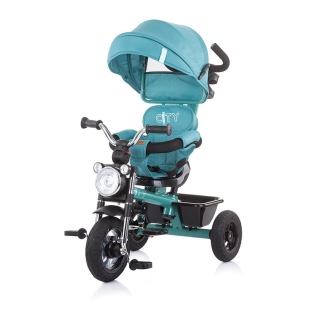 سه چرخه کودک چیپولینو سایبان دار صندلی گردان chipolino رنگ سبزآبی مدل کد Y0213OC