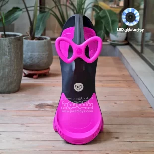 لوپ کار چرخ ژله ای چراغدار مشکی سرخابی کد PCH1878