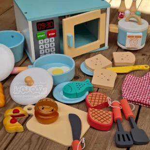 خرید ماکروفر چوبی اسباب بازی