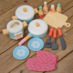 ست قابلمه و ظروف آشپزخانه چوبی 14 تکه کد KBQ2020015