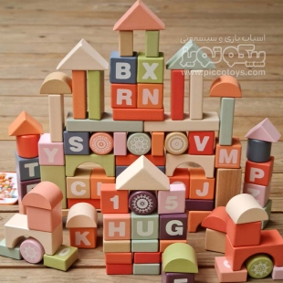 بریکس چوبی 94 تکه مدل حروف الفبا و اعداد انگلیسی کد DYY1158
