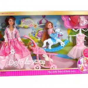 عروسک دفا با لوازم کد 6074 رنگ صورتی