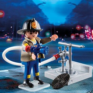 آدمک آتش نشان پلی موبيل مدل Fireman with Hose Building Kit 4795