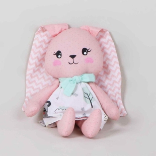 عروسک پارچه ای طرح خرگوش صورتی کد AR0303