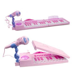 اسباب بازی ارگ کودک تاشو صورتی با میکروفون کد 88029