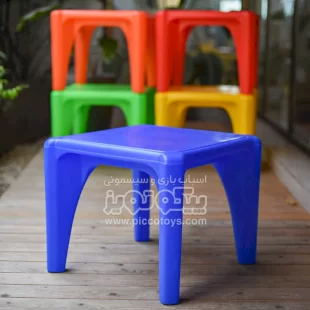 میز کودک مربع استار رنگ آبی مدل P/7004/AB