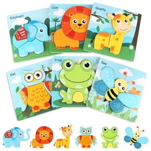 پازل چوبی جاگذاری آموزشی طرح حیوانات کد 4076510