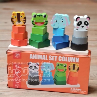 اسباب بازی مونته سوری و برج هوش چوبی طرح حیوانات مدل 4073667