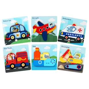 پازل چوبی جاگذاری آموزشی طرح وسایل نقلیه کد 4076514