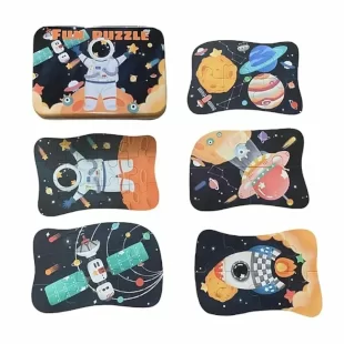 پازل با قوطی فلزی مدل فضانورد کد 100437