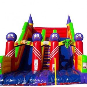 سرسره بادی شش قلعه طرح دلقک(دو سرسره) کد 015