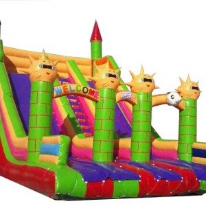 سرسره بادی شش قلعه طرح خورشید (دو سرسره) کد 016