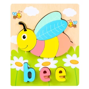 پازل چوبی جاگذاری آموزشی طرح زنبور کد P/4098/BE