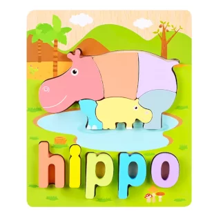 پازل چوبی جاگذاری آموزشی طرح  اسب آبی کد P/4098/HI