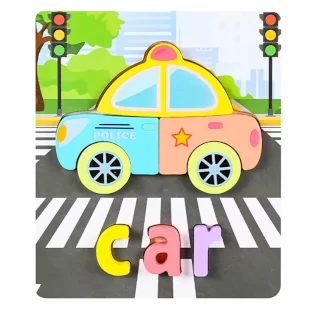 پازل چوبی جاگذاری آموزشی طرح ماشین کد P/4098/AR