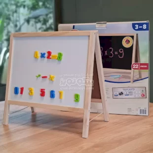 تخته نقاشی چوبی دو طرفه پایه دار 22 تکه کد 314627