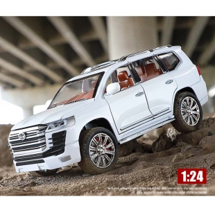 ماکت ماشین عقب کش مدل تویوتا لندکروزر سفید کد P/SR2405/ME