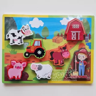 پازل چوبی جاگذاری حیوانات مزرعه کد P/3588/P
