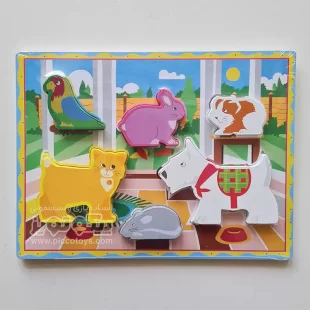 پازل چوبی جاگذاری حیوانات خانگی کد P/3588/I
