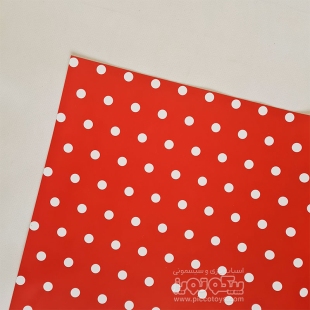 کاغذ کادو خالخالی رنگ قرمز درشت کد 4159215