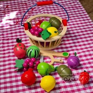 سبد برش میوه  12 تکه چوبی کد MSN17067