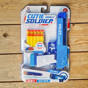 تفنگ اسباب بازی کودک با  آب پاش 2 کاره رنگ آبی مدل P/64833/A