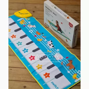 تشک بازی موزیکال مدل پیانو فرشی کودک طرح حیوانات اهلی کد MP001A