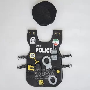خرید لباس مشاغل کودک جلیقه پلیس کودک با تفنگ زرد