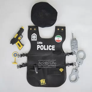 قیمت لباس مشاغل کودک جلیقه پلیس کودک با تفنگ زرد