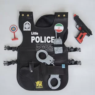 لباس مشاغل کودک جلیقه پلیس کودک  با  دستبند و تفنگ