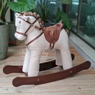 راکر اسب چوبی  رنگ کرم قهوه ای کد 4179006
