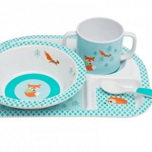 ظرف غذای 4 تکه کودک lassig مدل Little Tree - Fox