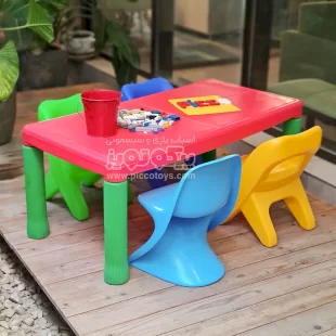 میز کودک مستطیل استار رنگ قرمز
