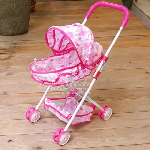 کالسکه عروسک سایبان دار چیپولینو سفید گلدار  Chipolino کد KZKGI02202FL