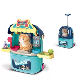 اسباب بازی چمدان ست نگهداری گربه خانگی رنگ آبی کد 0089874