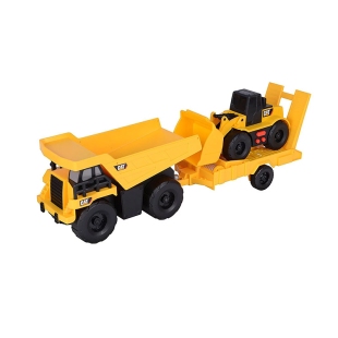 اسباب بازی کامیون با یدک کش بولدوزر کاترپیلار caterpillar  کد P/34799/A