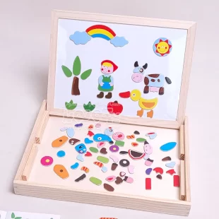 تخته سیاه و وایت برد دو طرفه مگنتی آموزشی کد GT715K