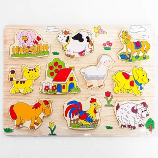 پازل چوبی جاگذاری حیوانات اهلی کد XQ007