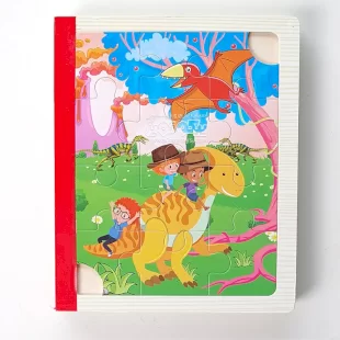 پازل کتابی چوبی مدل دایناسورها کد XLE-907
