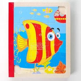 پازل کتابی چوبی مدل حیوانات دریایی کد XLE-006