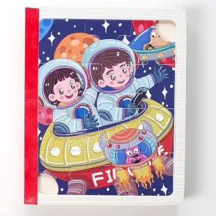 پازل کتابی چوبی مدل فضانوردان کد XLE-905