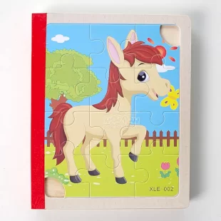 پازل کتابی چوبی مدل حیوانات کد XLE-002