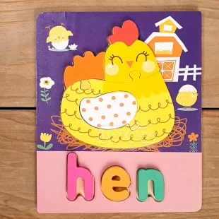پازل چوبی جاگذاری آموزشی طرح مرغ کد P/4215/HE